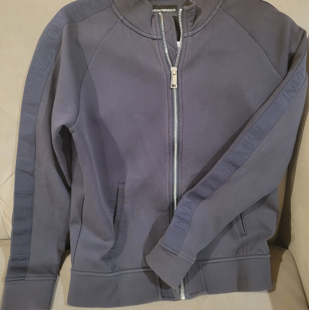 Emporio Armani zip-up jacket black kids size 13-16